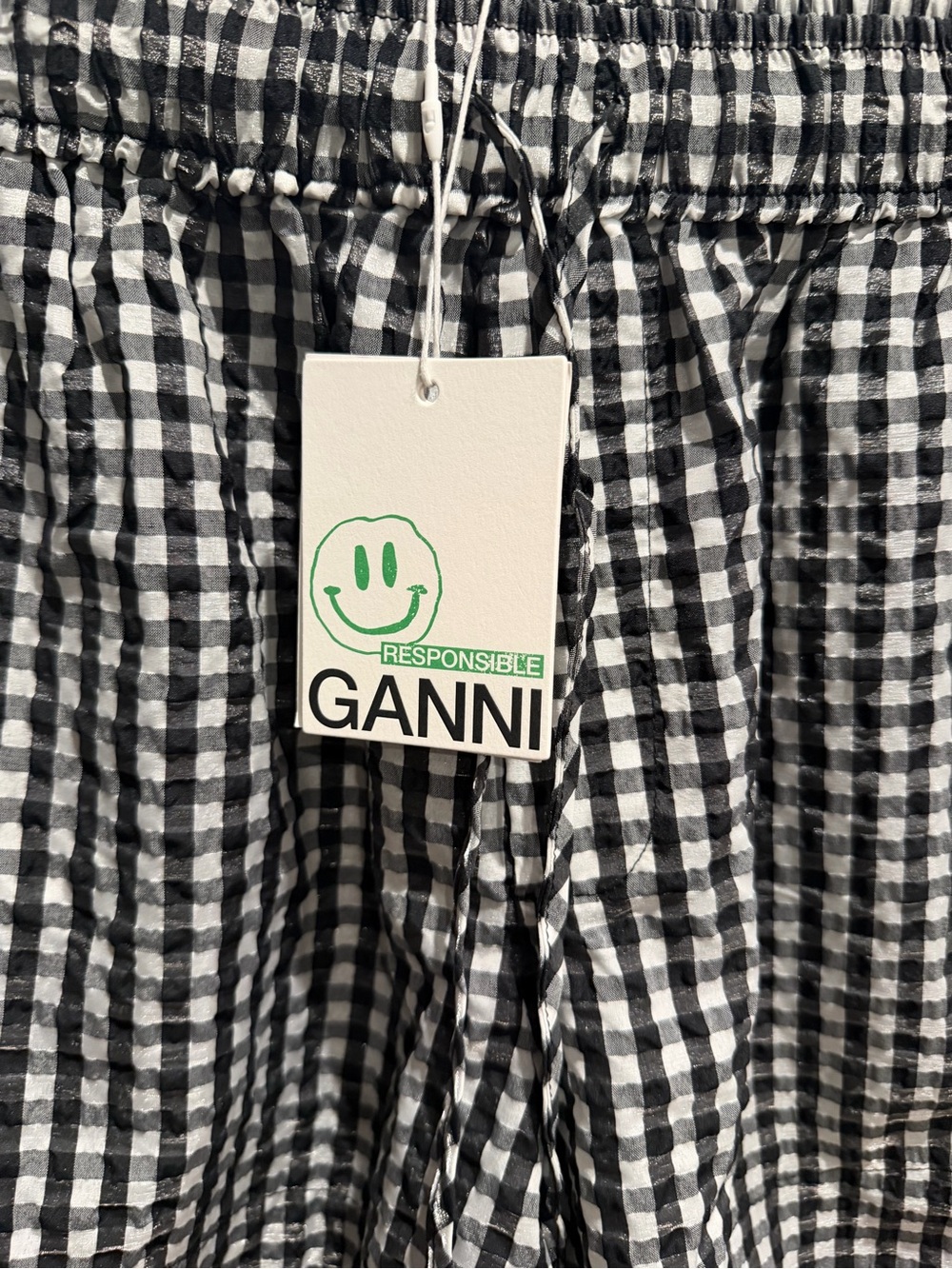 Ganni Gingham Seersucker Shorts -Size 40 - Picture 10 of 11
